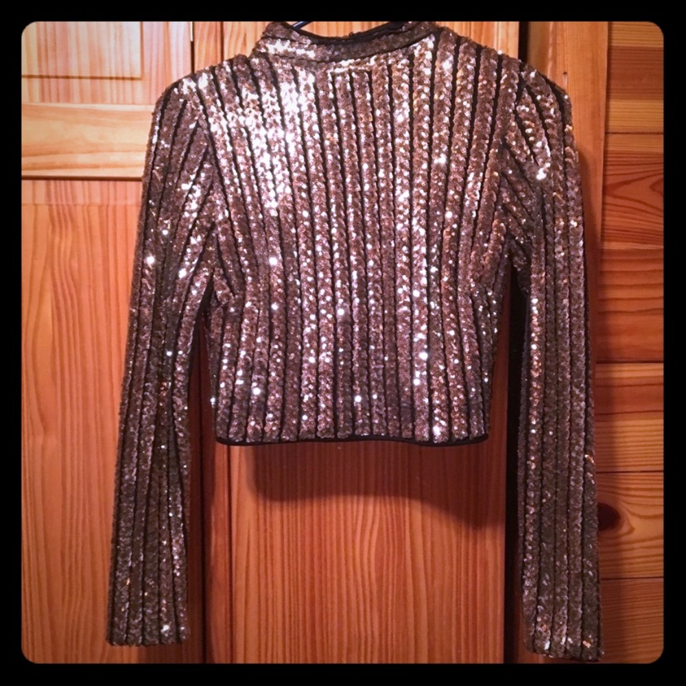 gold sequin crop top